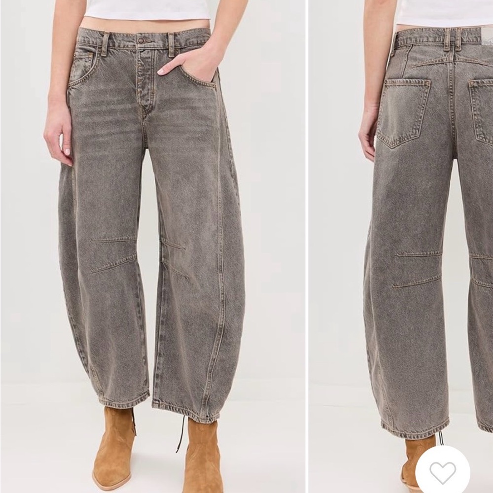 Free People Women's Relaxed Fit Grey Wash Jeans - Picture 5 of 5